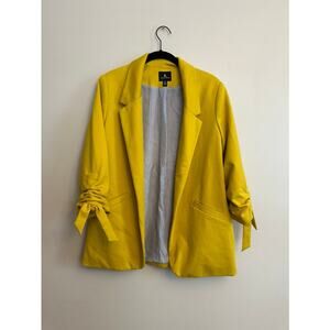 Jules & Leopold Mustard Yellow Blazer Tie Sleeve Women’s Medium